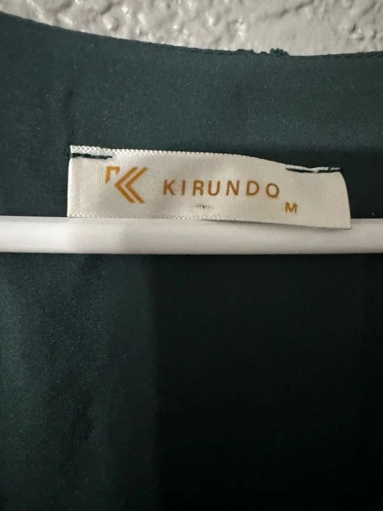 Kirundo Green Swiss Dot Babydoll Dress- Size M - Picture 4 of 4